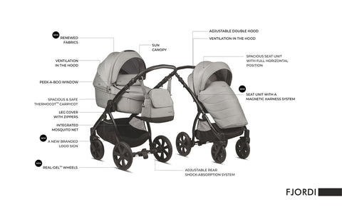 Noordi Fjordi V1 - 3in1 Travel System with Travel Carrier i-Size Car Seat
