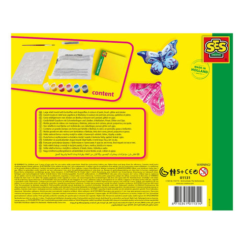 SES CREATIVE Children's Butterfly Glitter Casting and Painting Set