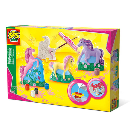 SES CREATIVE Kids Horses Casting and Painting Set