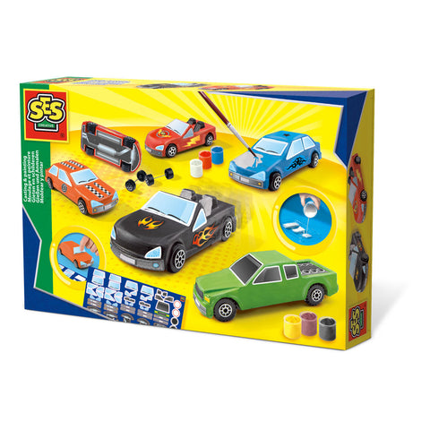 SES CREATIVE Kids Cars Casting & Painting Kit