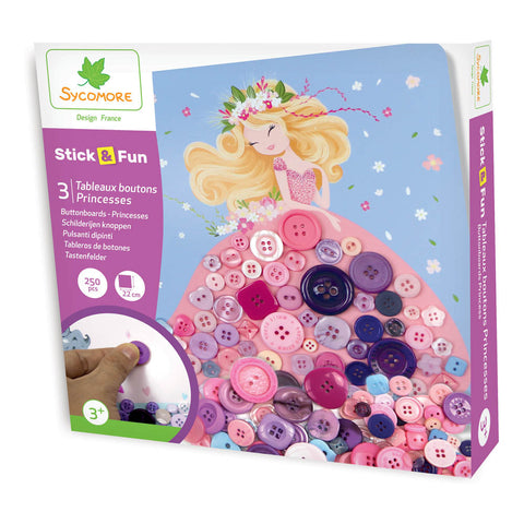 SYCOMORE Stick & Fun Children's Button Boards Princess