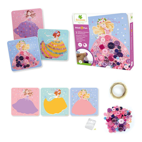 SYCOMORE Stick & Fun Children's Button Boards Princess