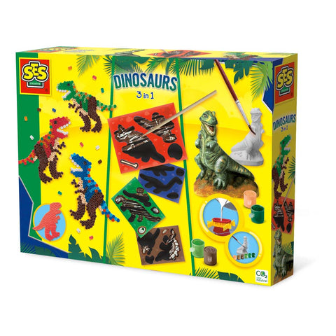 SES CREATIVE Kids Dinosaurs 3-in-1 Craft Set