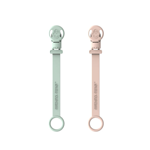 Double Soother Clip Blue & Green - Sleek Choice