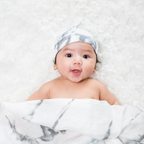 Hello World Newborn Hat & Swaddle Sets -  Marble