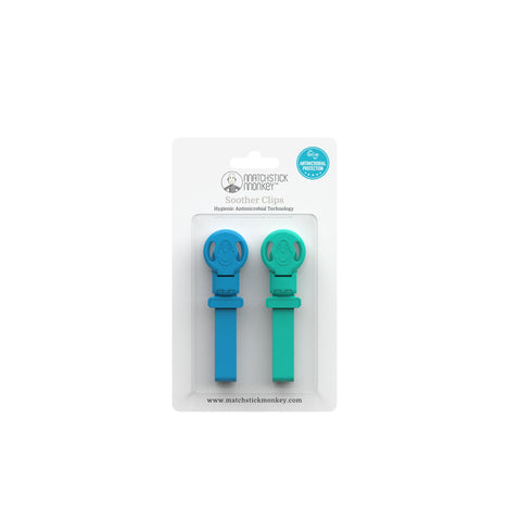 Double Soother Clip Blue & Green - Sleek Choice