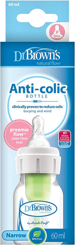 Dr. Browns Options+ Preemie Anti-Colic Slow Flow 0M+ 60ml - Sleek Choice