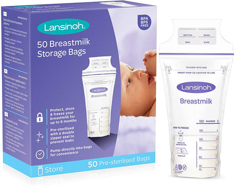 Lansinoh Breast Milk Storage Bags 50 Pack - Sleek Choice