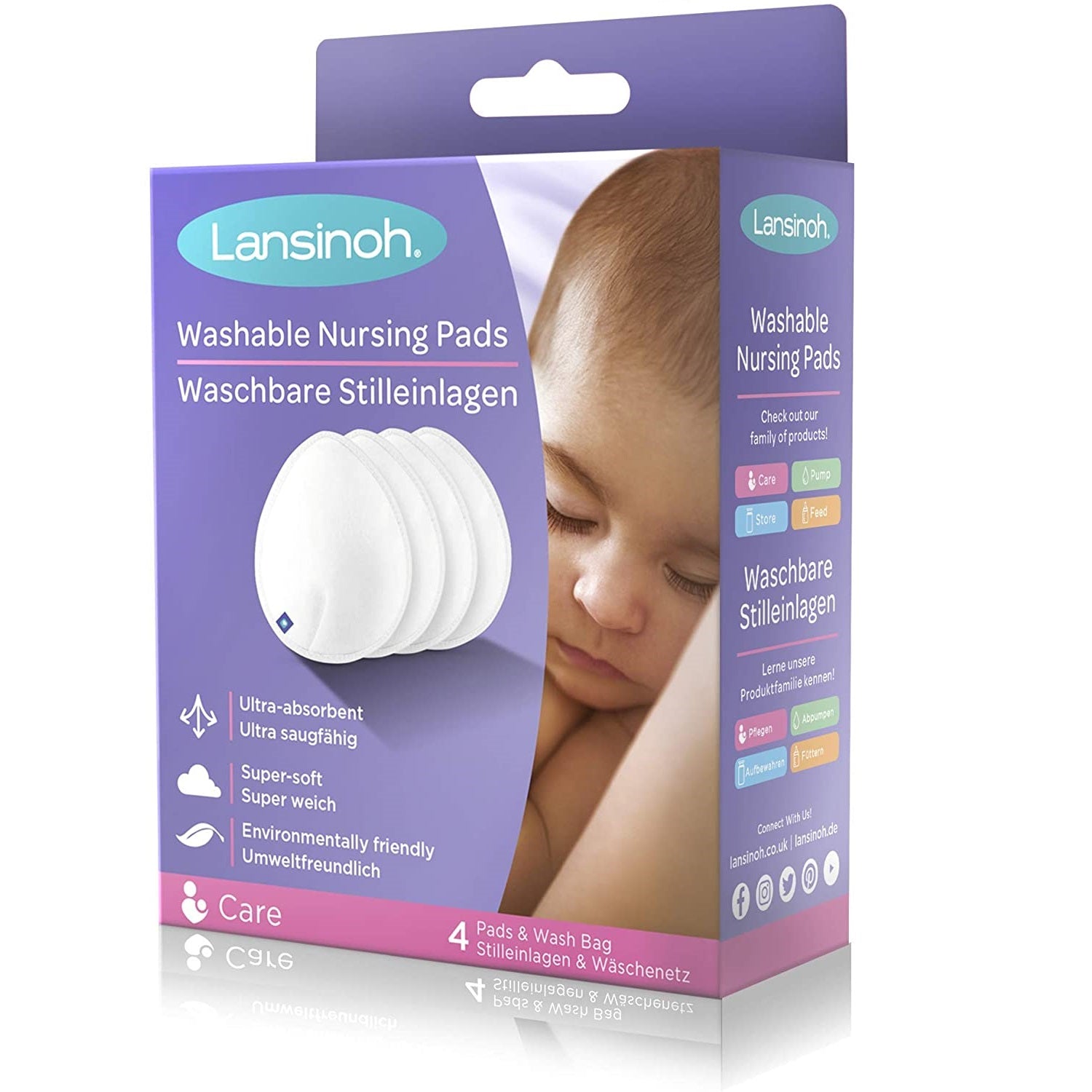 Lansinoh Washable Nursing Breast Pads 4pk - Sleek Choice